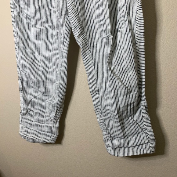Anthropologie 100% Linen Striped Slouchy Fit Pant S - Picture 9 of 11